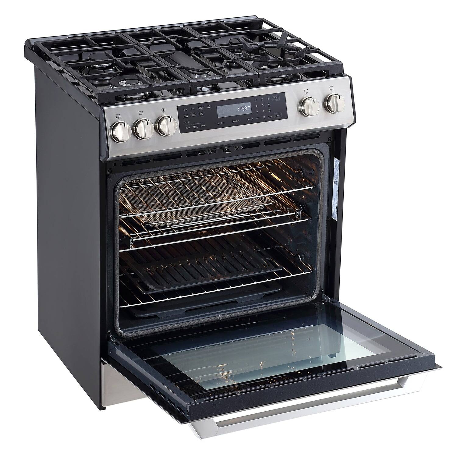 Back. Rangaire - Rangaire 30" Gas Range Self-cleaning Air Fry True Convection Oven Slide-in Stainless Steel RRG303GS - Stainless steel.