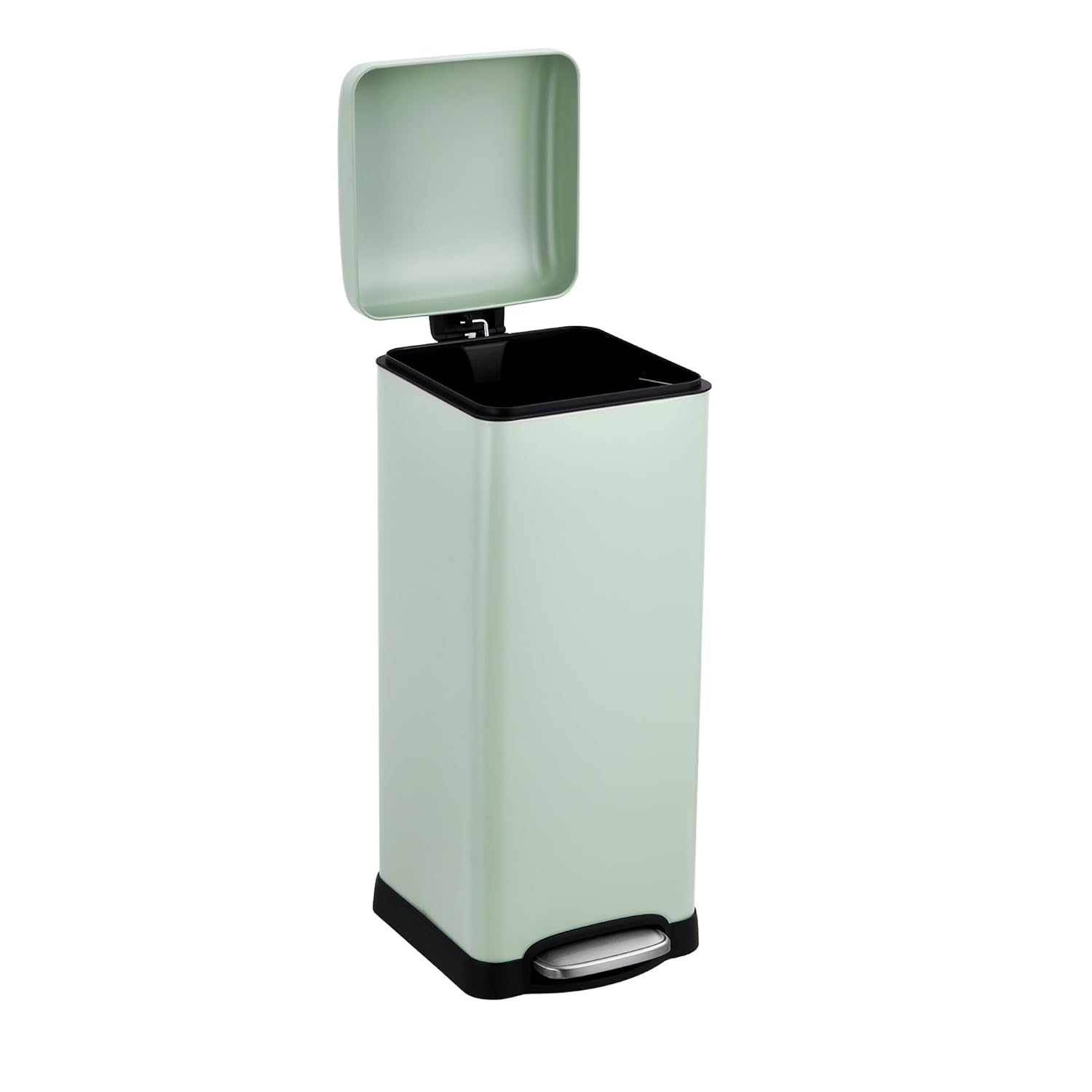 Front. Babevy - 8 Gallon Kitchen Step Trash Can, 30 Liter Stainless Steel Recycling Bin with Soft-Close Lid - Green.