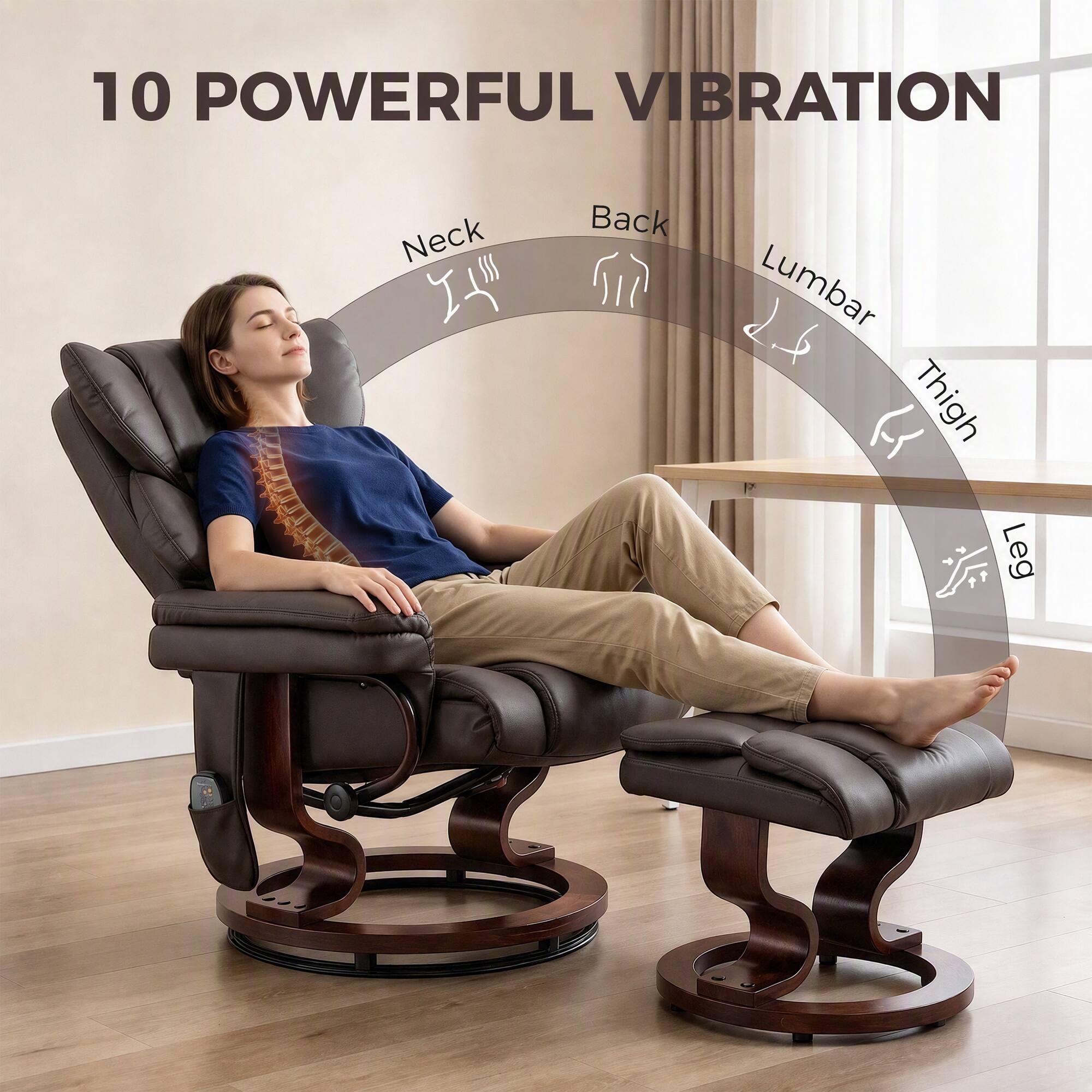 10 POWERFUL VIBRATION

Neck  
Back  
Lumbar  
Thigh  
Leg