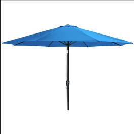 Mondawe - 11 Feet Market Patio Umbrella with Crank Lift ,Tilt and UV-Resistant Canopy - Blue
