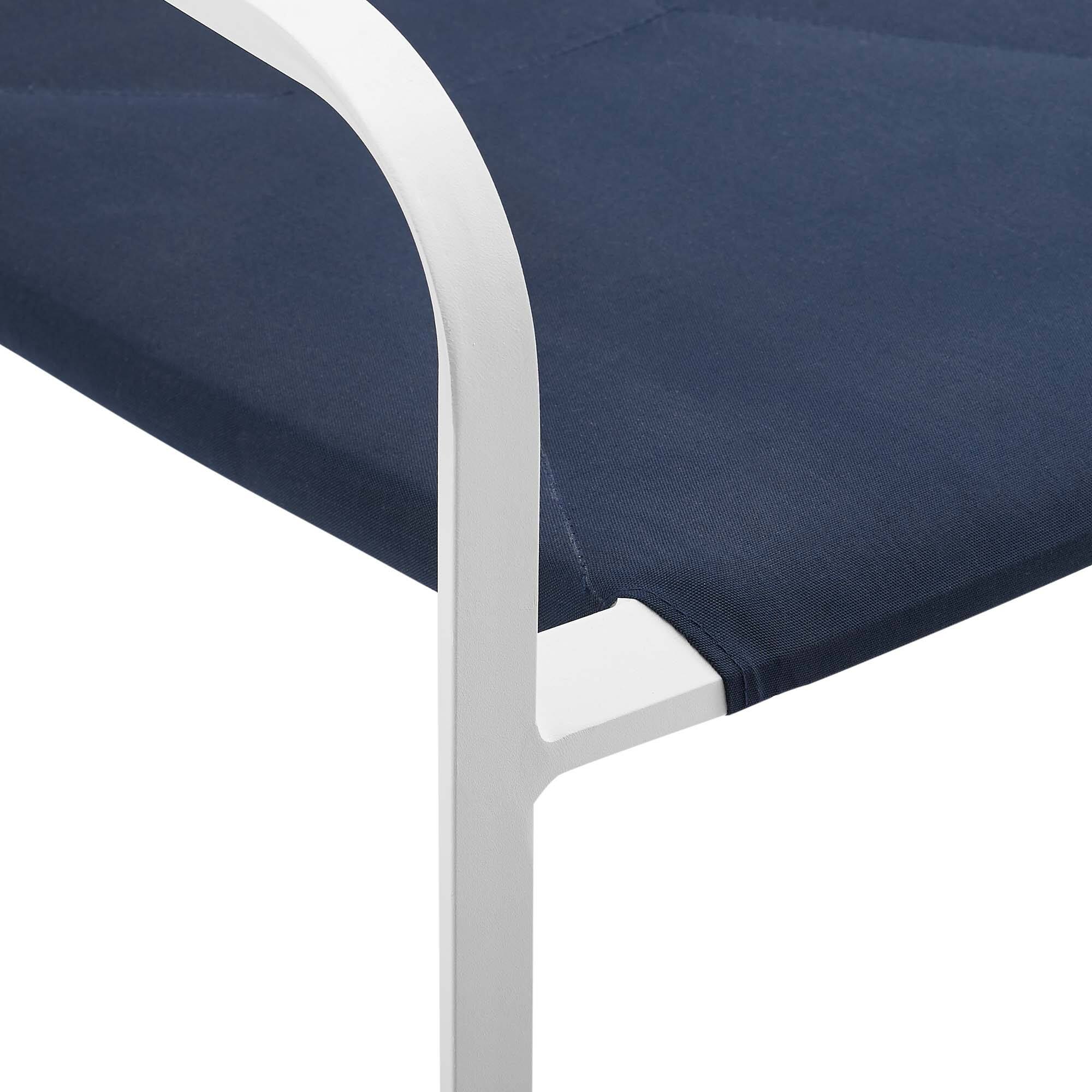 Left. Modway - Raleigh 7-Piece Outdoor Aluminum Dining Set - White Navy.