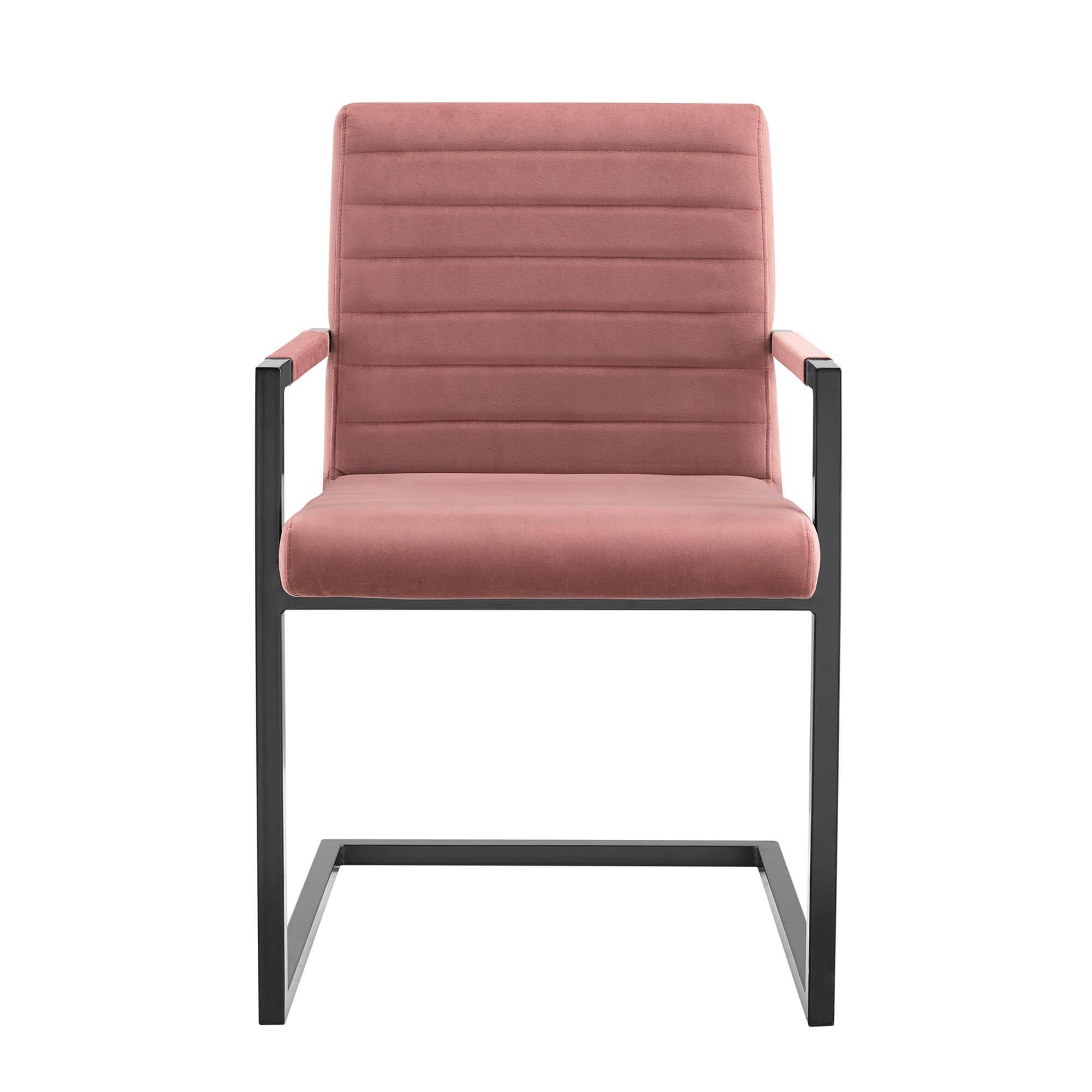 Alt View 4. Modway - Savoy Performance Velvet Dining Chairs Set of 2 by Modway - Dusty Rose.