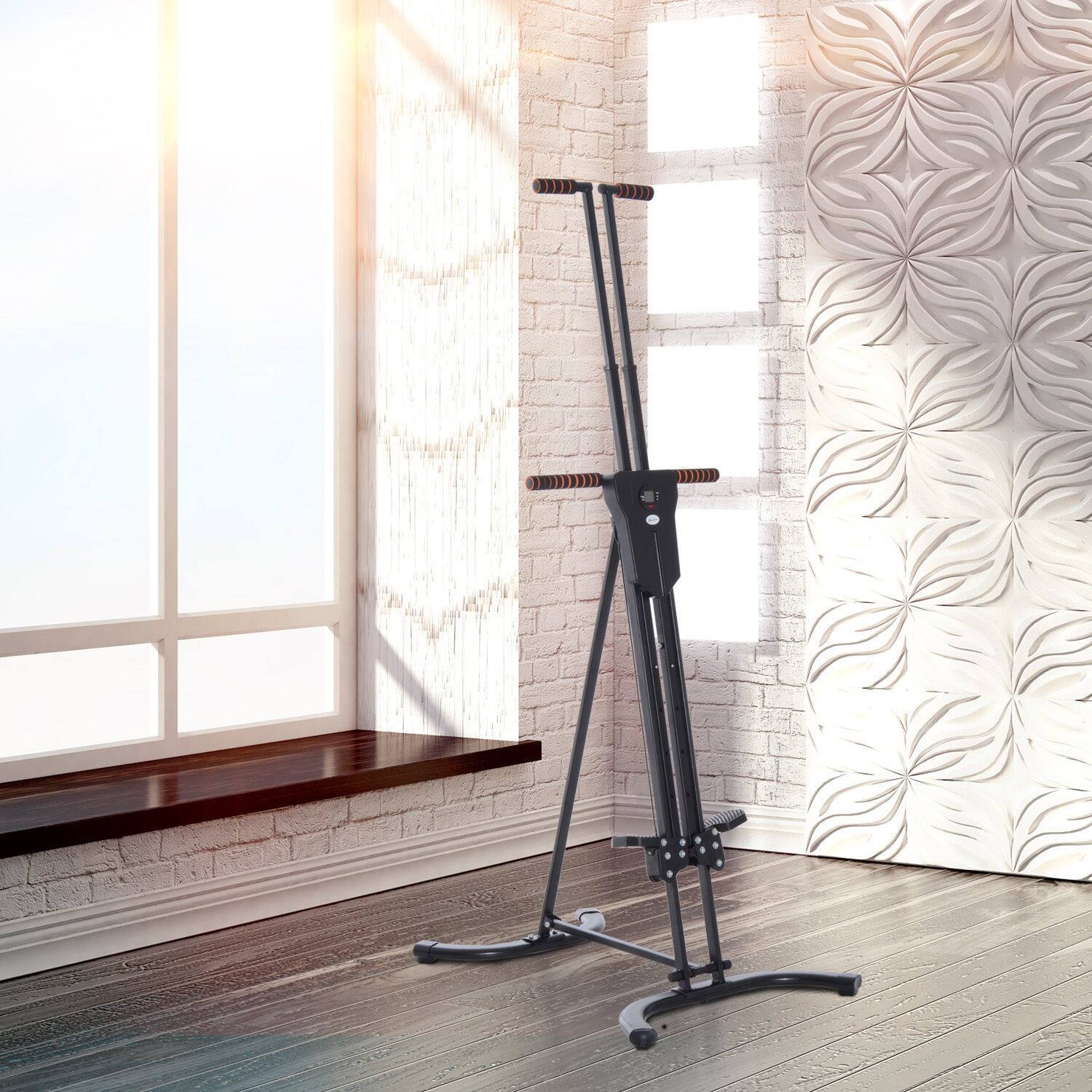 Angle. Soozier - Soozier Folding Adjustable Step Machine Vertical Climber Exercise Fitness Equipment - Black.