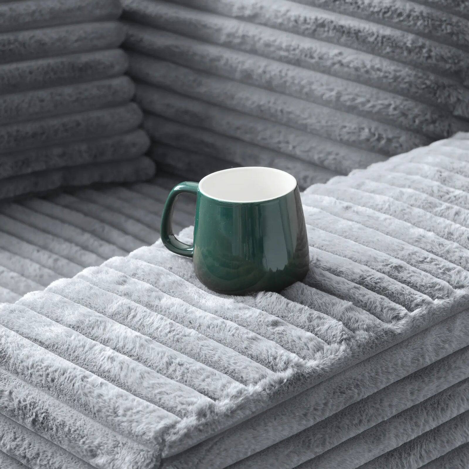 Alt View 3. Yardgrace - Corduroy Sofa Bed, Boneless Sleeper Sofa Lounge Chair Indoor, Modern Comfy Deep Seat Lazy Couch - Grey.