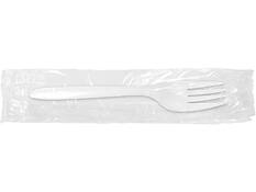 Front. Berkley Square - Individually Wrapped Polypropylene Forks, Medium-Weight, 1000/Carton - White.