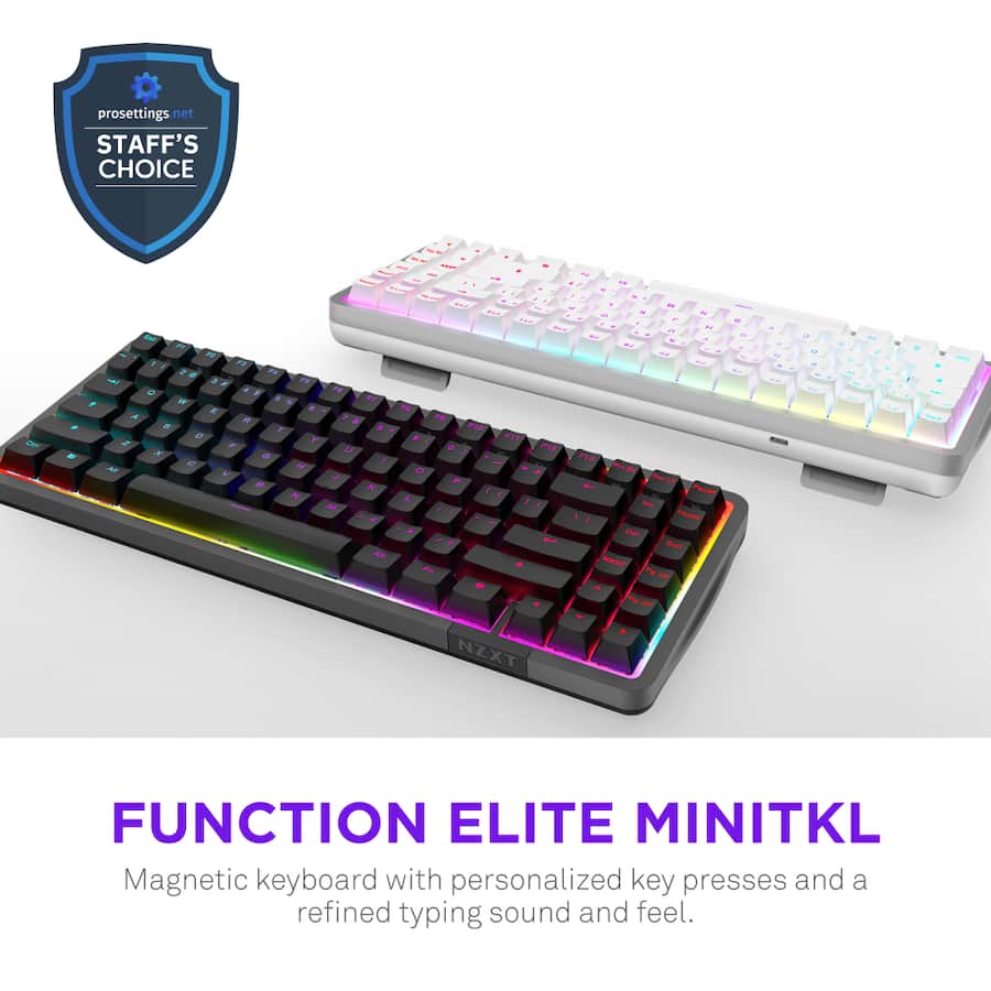 Function Keyboard Kit NZXT Function Elite MiniTKL Wired Magnetic RGB Gaming Keyboard White KB ...