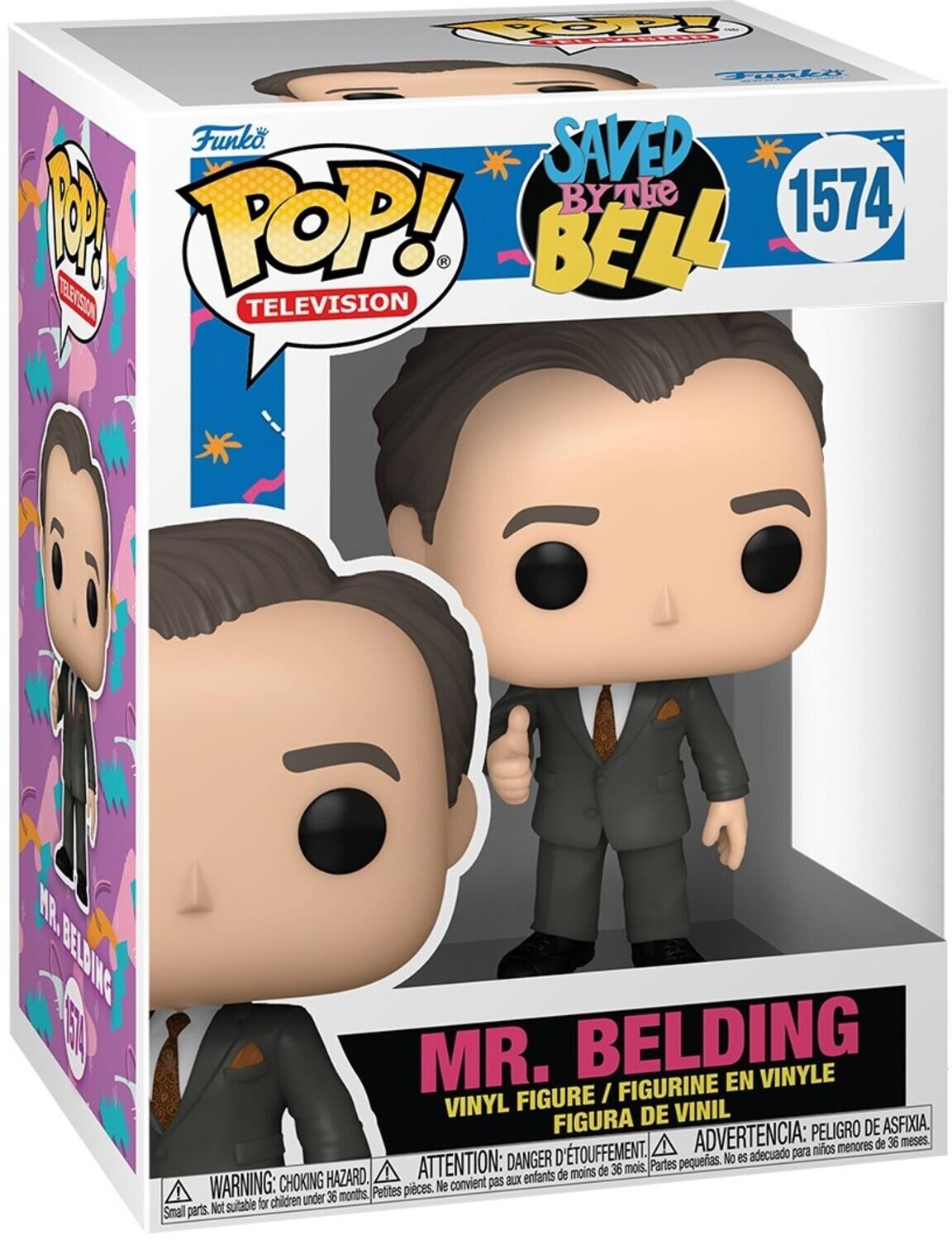 OP OEL Tiki Funko. SAVED BY THE 1574 M POP! BELL TBETSION TELEVISION KR BELDIG EN MR. BELDING FIGURINE EN VINYLE FIGURE I VINYL DE VINIL FIGURA PELIGRO DE ASFIXIA. D'TOUFFEMENT. ADVERTENCIA: nios menores de 36 meses. DANGER No es adecuado para ATTENTION: de 36 mois. Partes pequeras. HAZARD. enfants de moins WARNING: CHOKING Ne convient pas Bux under 36 months, Petites pieces. Not suitable for children Smal parts.