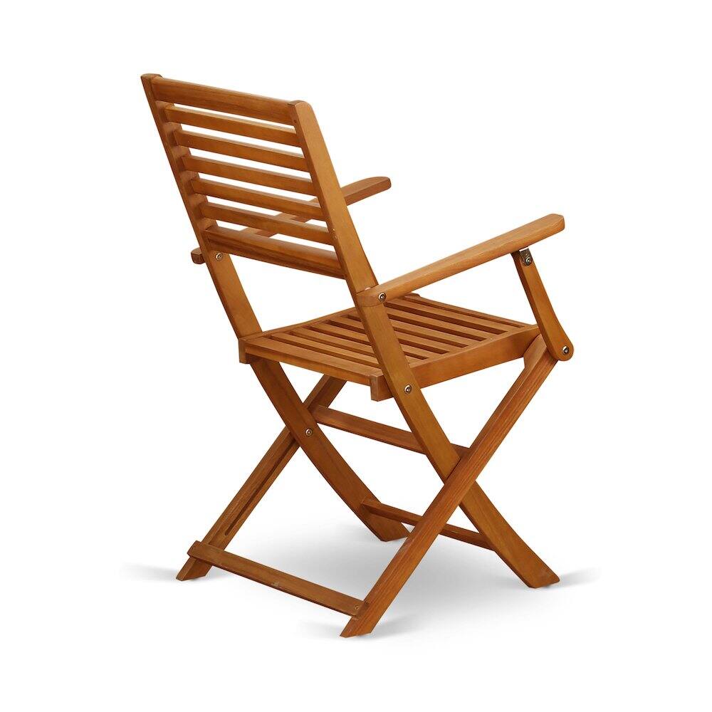 Alt View 2. East West Furniture - East West Furniture 3-Piece Outdoor Dining Table Set Includes a Bistro Table and 2 Folding Dining Chairs Perfect for - Multi-Color.