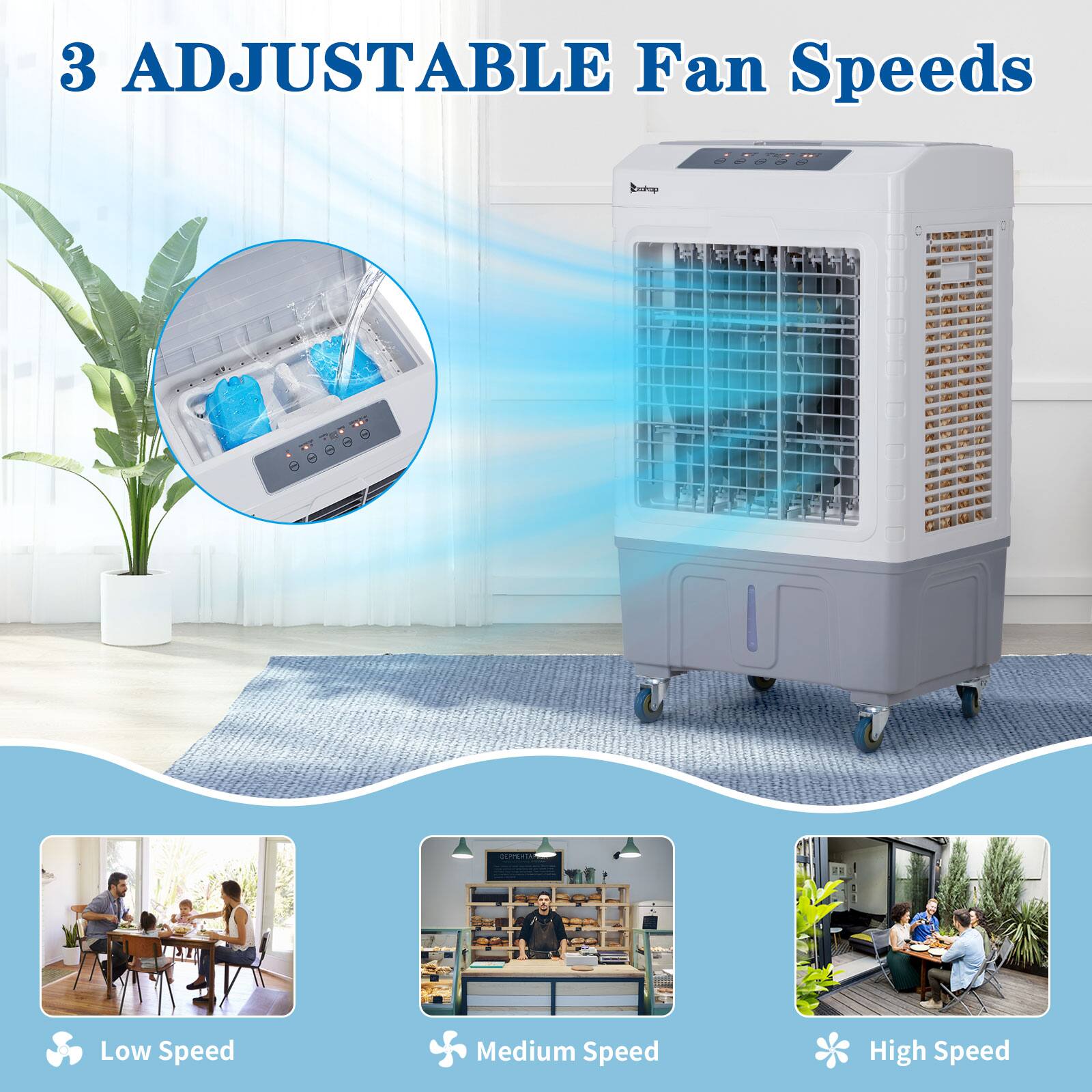 3 Adjustable Fan Speeds

- Low Speed
- Medium Speed
- High Speed
