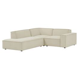 Restore 3-Piece Performance Fabric Upholstered Modular L-Shaped Sectional Sofa by Modway - Ecru