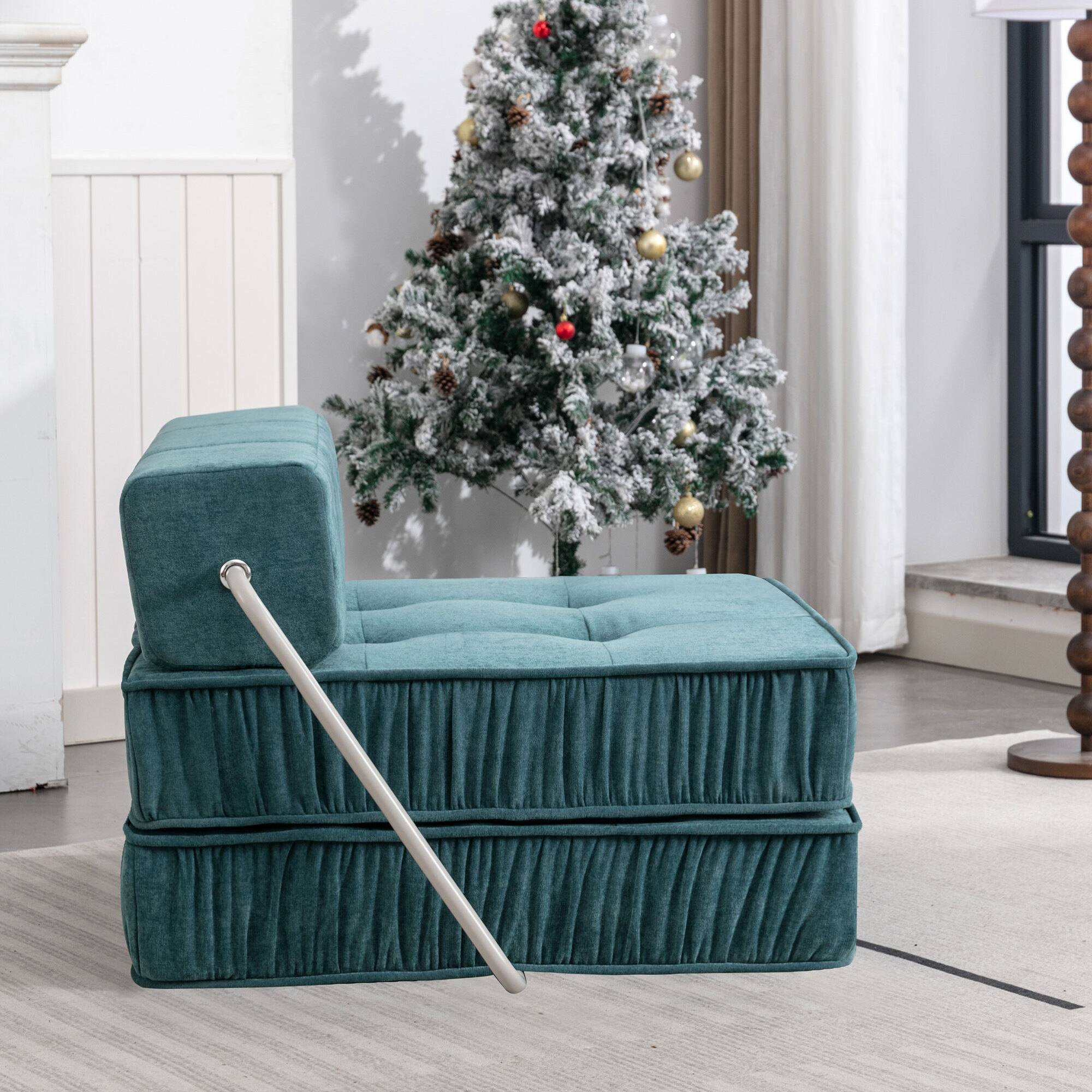 Alt View 9. GOODSILO - Convertible Folding Sofa Bed with Removable Back Cushion for Living Room Guest Room Home Office Apartment Small Space - Green.