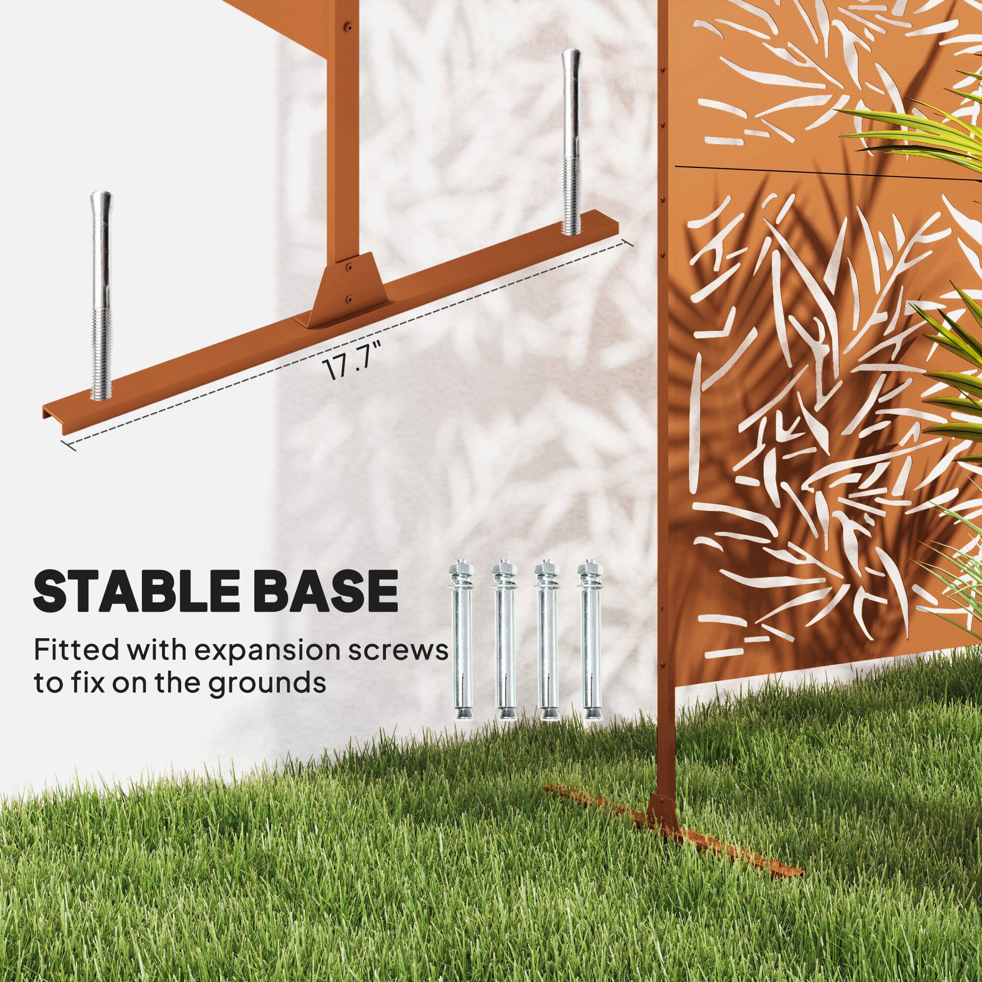 17.7" STABLE BASE Fitted with expansion screws to fix on the grounds