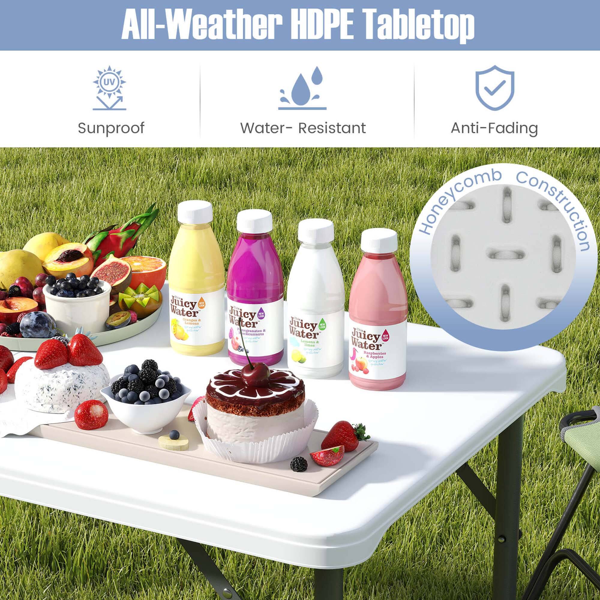 All-Weather HDPE Tabletop

- Sunproof
- Water-Resistant
- Anti-Fading

Honeycomb Construction