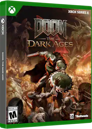 XBOX DOOM: THE DARK AGES XBOX SERIES X MATURE 17+ M ESRB. Bethesda id. - M (Mature 17+)