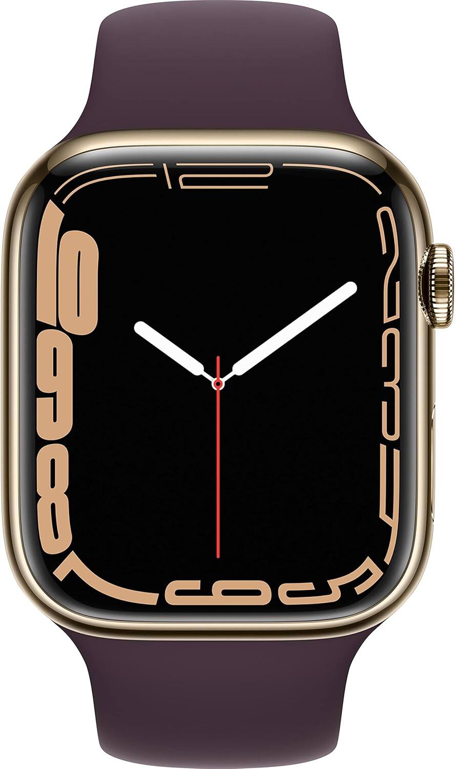 Angle. Apple - Watch Series 7 Stainless Steel 41mm (GPS + Cellular) - Gold.