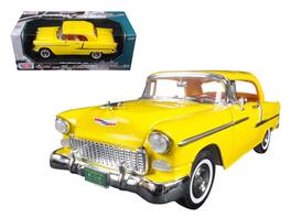 1955 Chevrolet Bel Air Convertible Soft Top "Timeless Classics" 1/18 Diecast Model Car by Motormax - Yellow