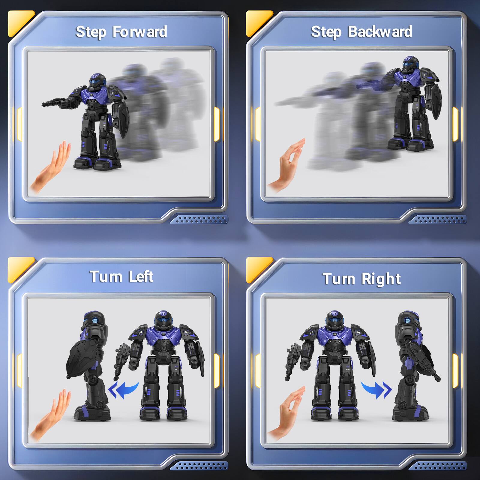 Step Forward  
Step Backward  
Turn Left  
Turn Right