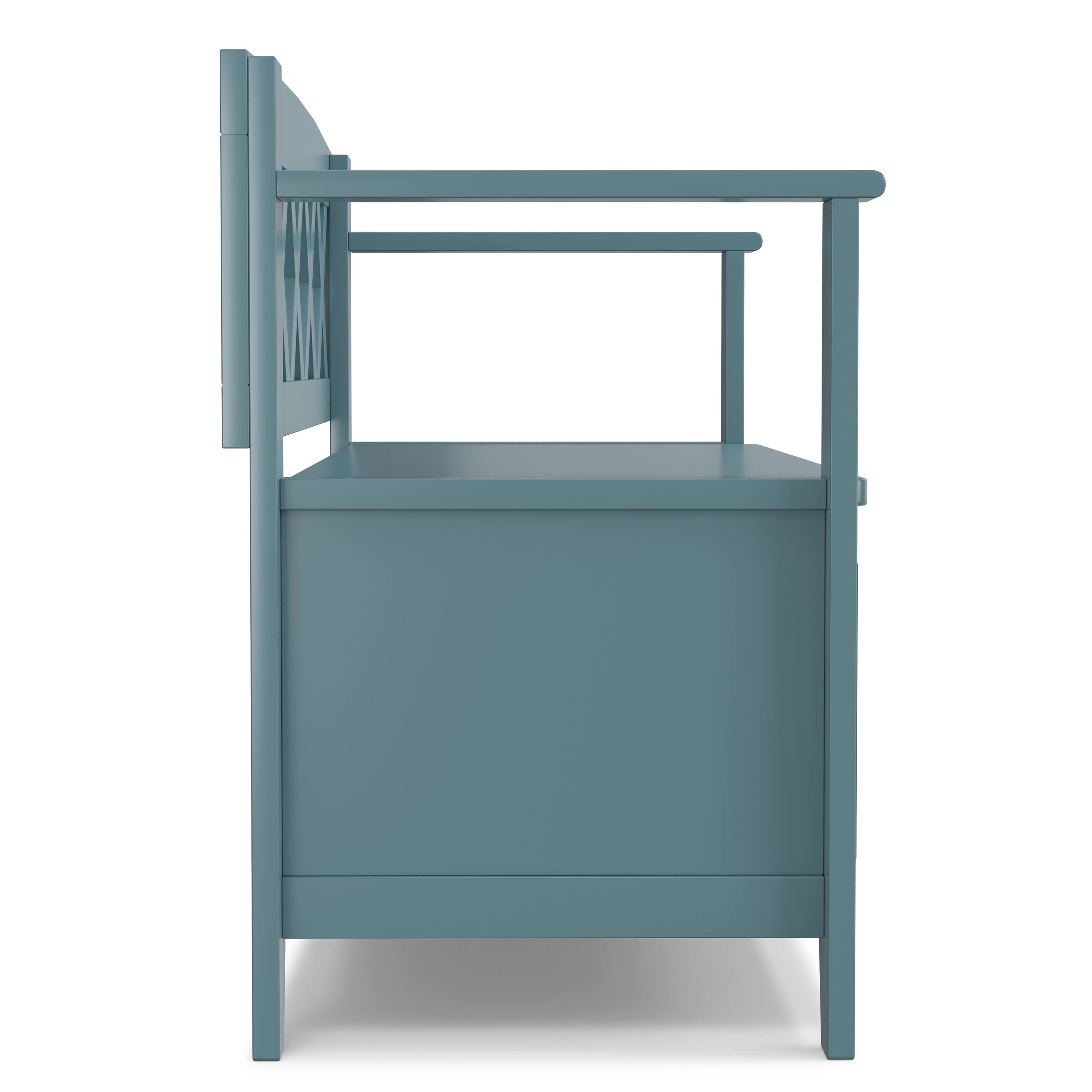 Alt View 2. Simpli Home - Amherst 48 inch Wide Solid Wood Transitional Entryway Storage Bench in French Blue - French Blue.