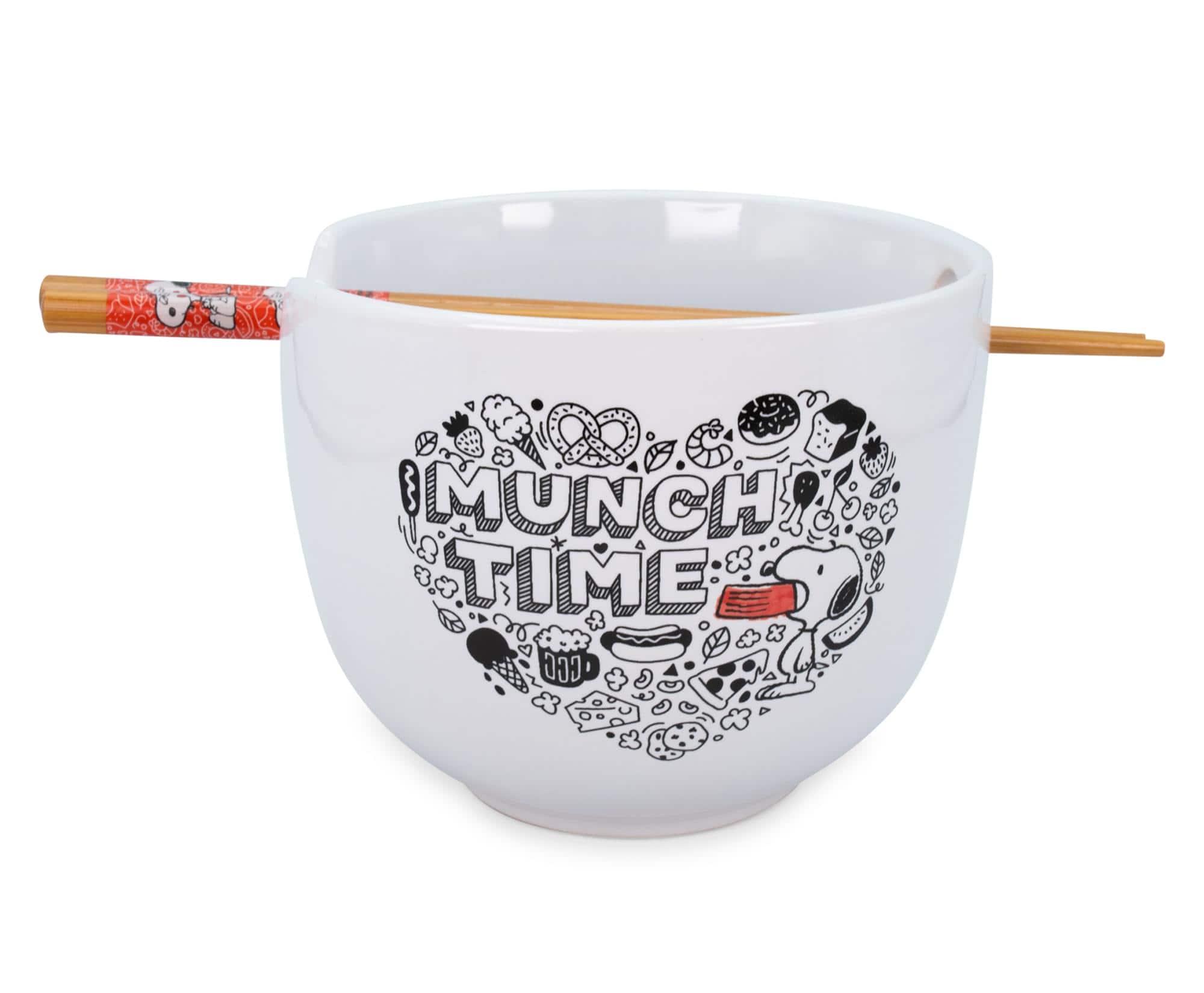 "Silver Buffalo - Peanuts ""Munch Time"" 20-Ounce Ceramic Ramen Bowl and Chopstick Set - White" price history on PriceWatchPro