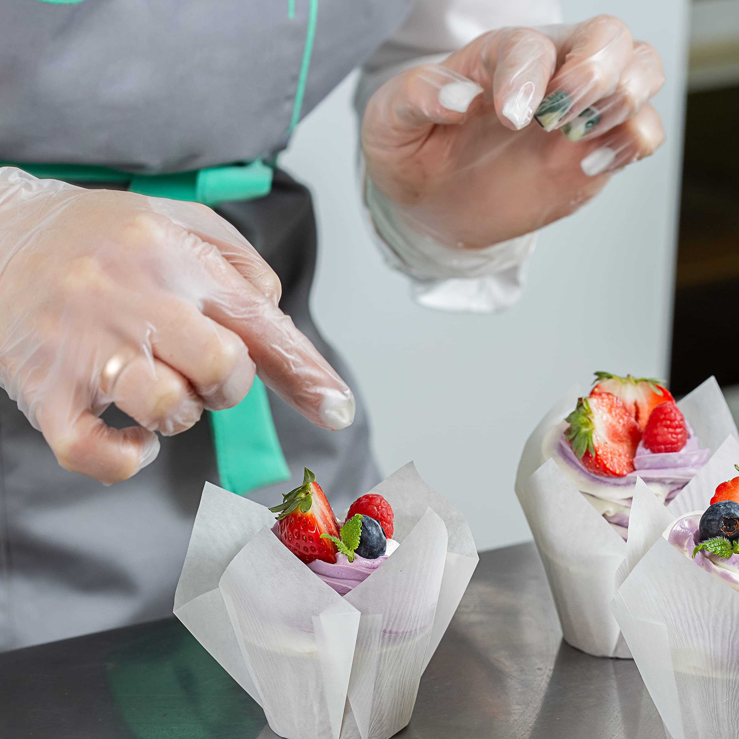 Alt View 2. JETRANSPORT - Vinyl Disposable Gloves  Food Grade Latex Free Powder Clear 3 Mil Housework Cleaning HAND PROTECTION:.