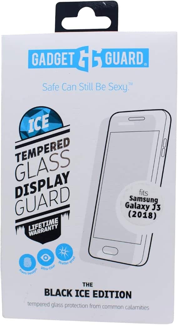 Gadget Guard - Black Ice Glass Screen Protector for Samsung Samsung Galaxy J3 2018/J3V 3rd Gen/J3 Star/Express Prime 3/Amp - Clear