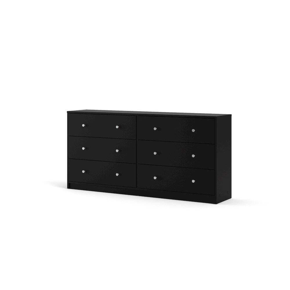 Back. FurniFact - Black Dresser for Bedroom – Modern 6 Drawer Dresser with Spacious Storage – Sleek Black Dresser and Bedroom Dresser - Black.