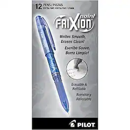 Pilot - FriXion Point Erasable Gel Pens, Extra Fine Point, Blue Ink, Dozen (31574)