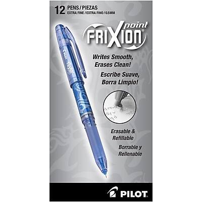 12 PENS / PIEZAS  
EXTRA FINE / EXTRA FINO / 0.5MM  
FRIXION point  
Writes Smooth, Erases Clean!  
Escribe Suave, Borra Limpio!  
Erasable & Refillable  
Borrable y Rellenable  
PILOT