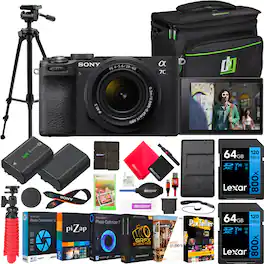 Sony - a7C II Full Frame Mirrorless Camera Black + 28-60mm Lens &Accessories Kit Bundle