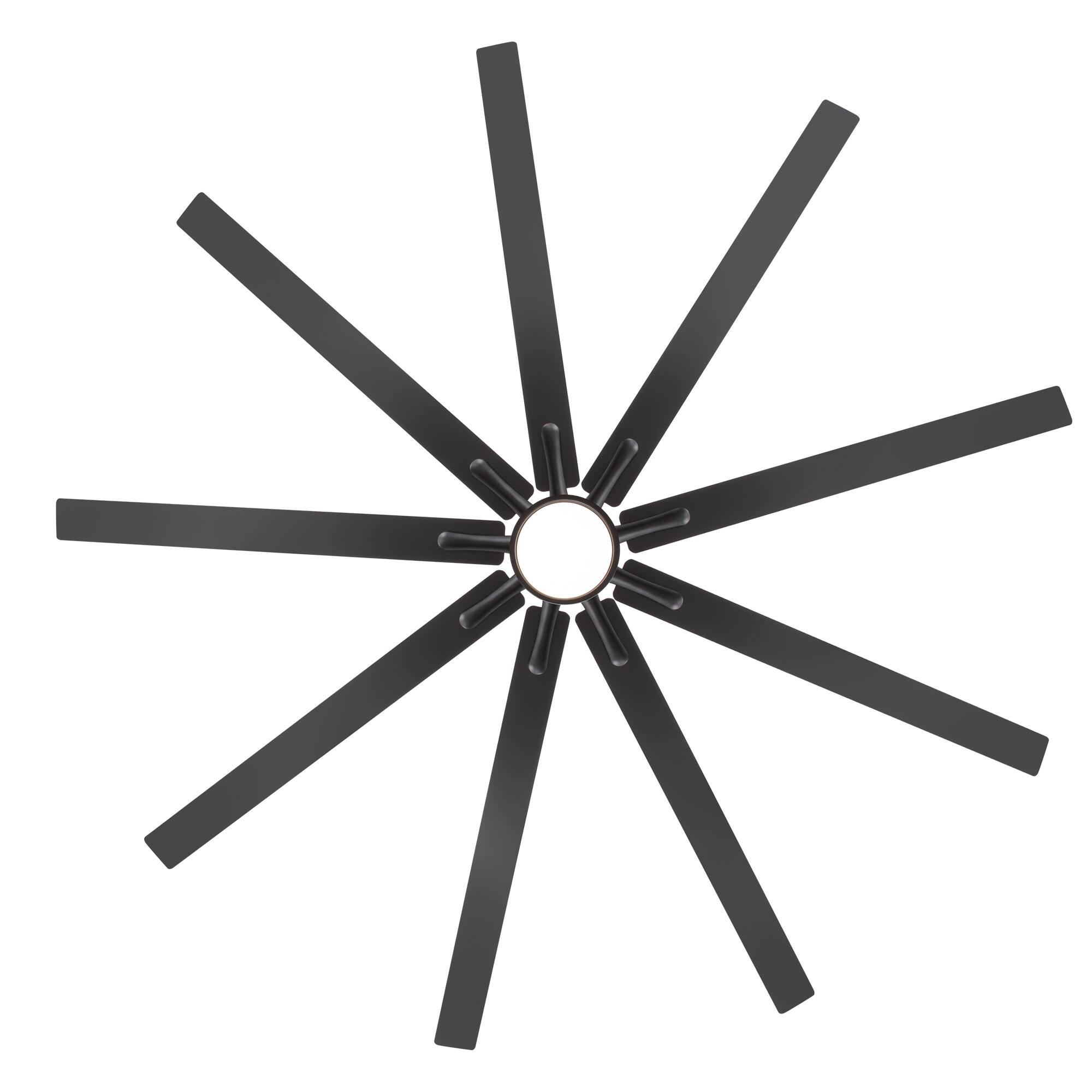 Alt View 9. Breezary - 84 Inch Great Ceiling Fan with Remote Control, 9 Reversible Plywood Blades, DC Motor, 3 Downrods, Light/No Light Options - Black (With Light).