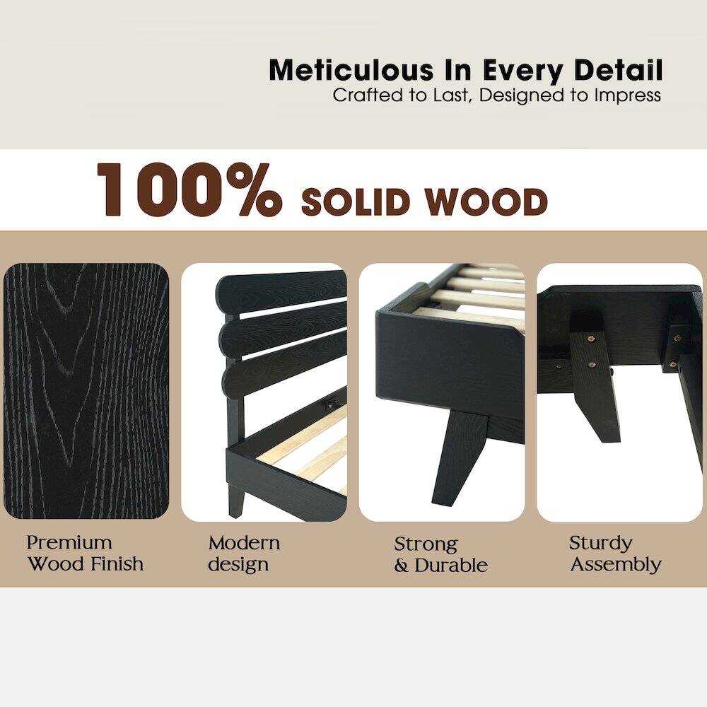 Meticulous In Every Detail  
Crafted to Last, Designed to Impress  

100% SOLID WOOD  

Premium Wood Finish  
Modern design  
Strong & Durable  
Sturdy Assembly
