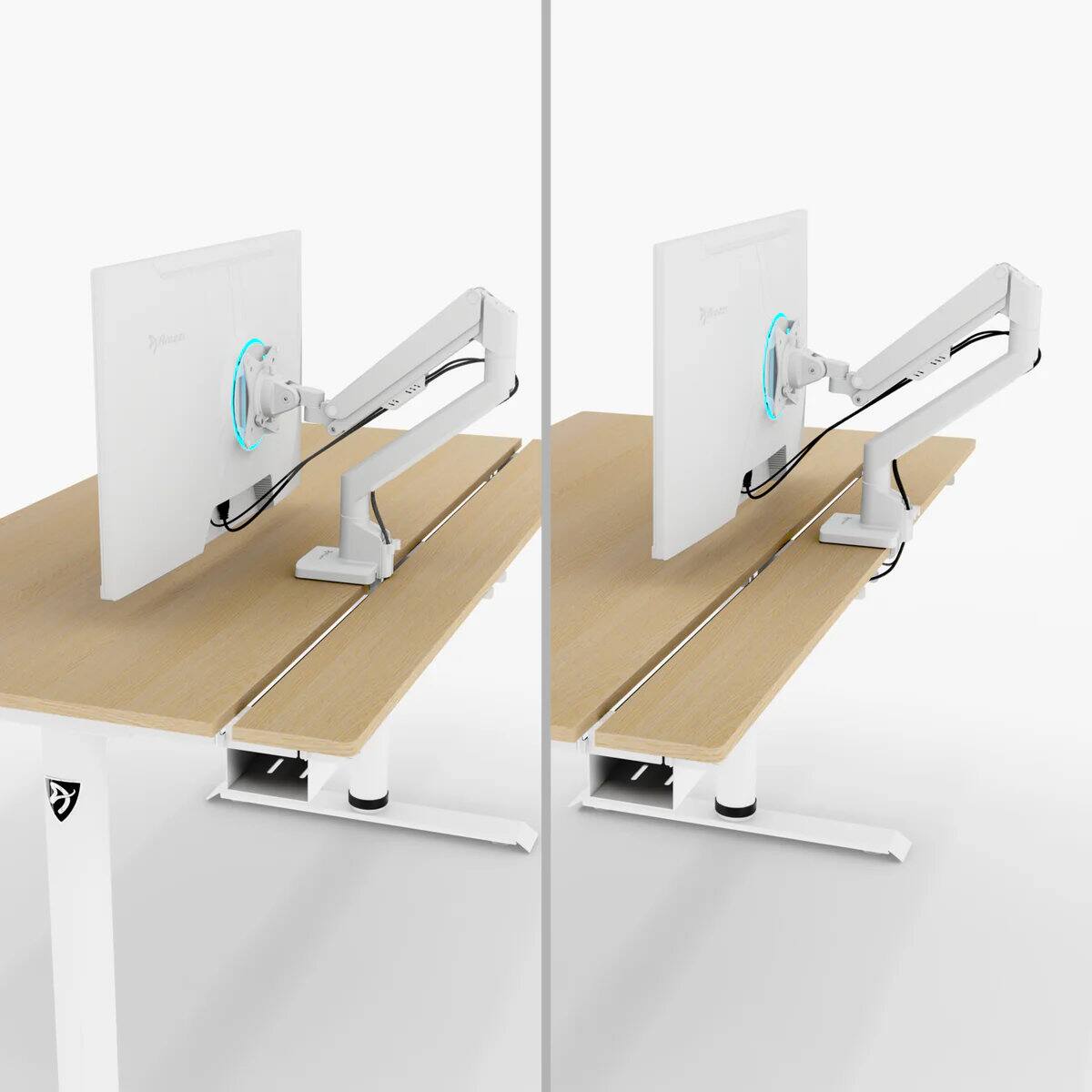 Alt View 1. Arozzi - Arena Nordico Electric Standing Desk - Birch - Birch.