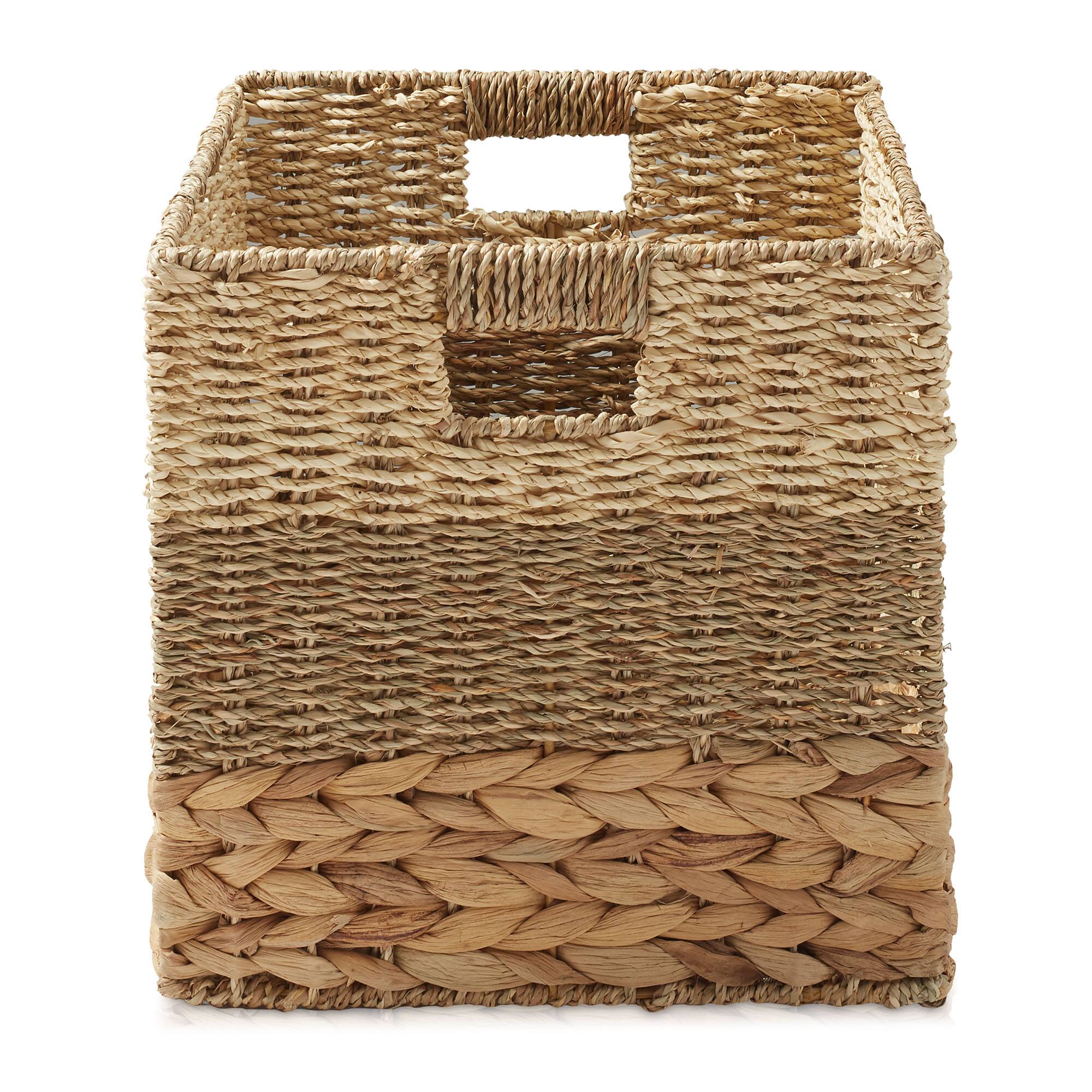 Alt View 3. Casafield - Mixed Weave Hyacinth Seagrass Storage Basket Set - Natural Wicker - Natural, Mixed Weave.