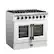 Left. Forno Appliances - 36 in. Wide 6 Burner Galiano 5.36 Cu. Ft. Freestanding Dual Fuel True Convection Range - White.