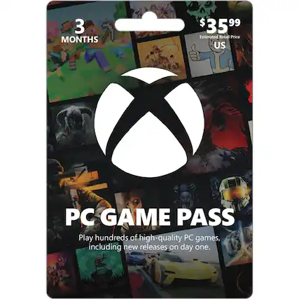 3 months for $35.99 US PC GAME PASS. Play hundreds of high-quality PC games, including new releases on day one.
