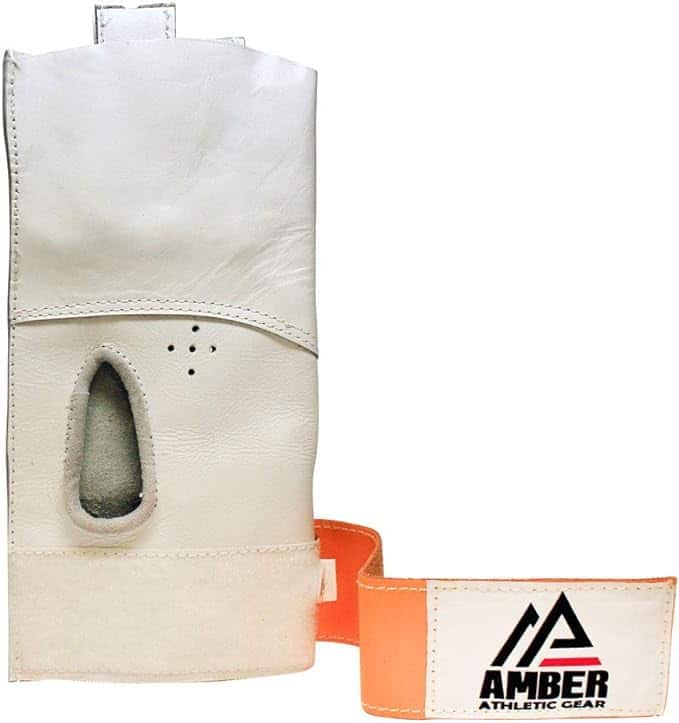 Amber Sporting Goods - Leather Hand Hammer Throw Glove Right Handed, Medium - White