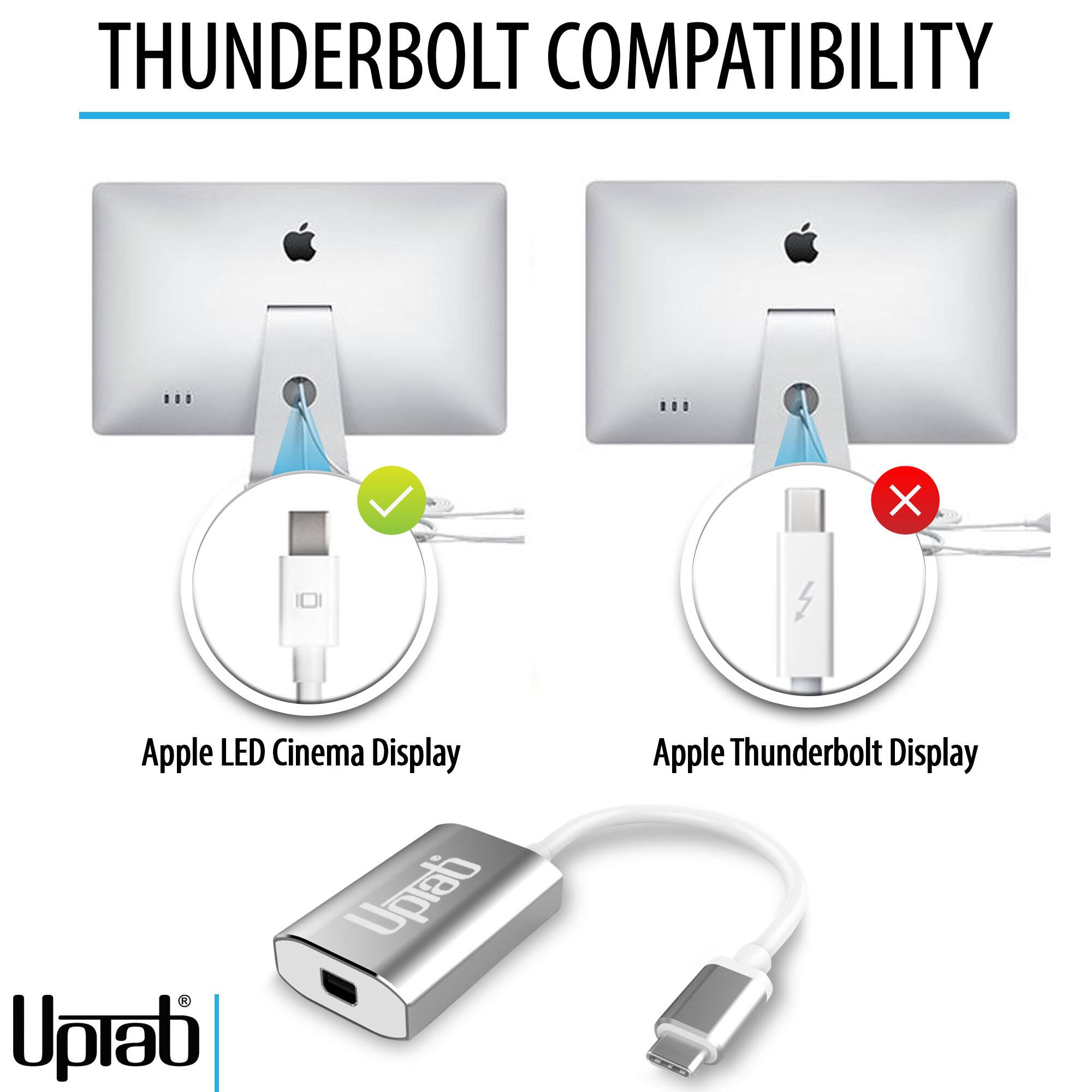 THUNDERBOLT COMPATIBILITY

Apple LED Cinema Display ✔️

Apple Thunderbolt Display ❌

Uptab