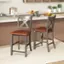 Alt View 3. Costway - 4 PCS 24" Counter Height Stools Bar Stools with Faux Leather Upholstered Seat - Gray+Brown.