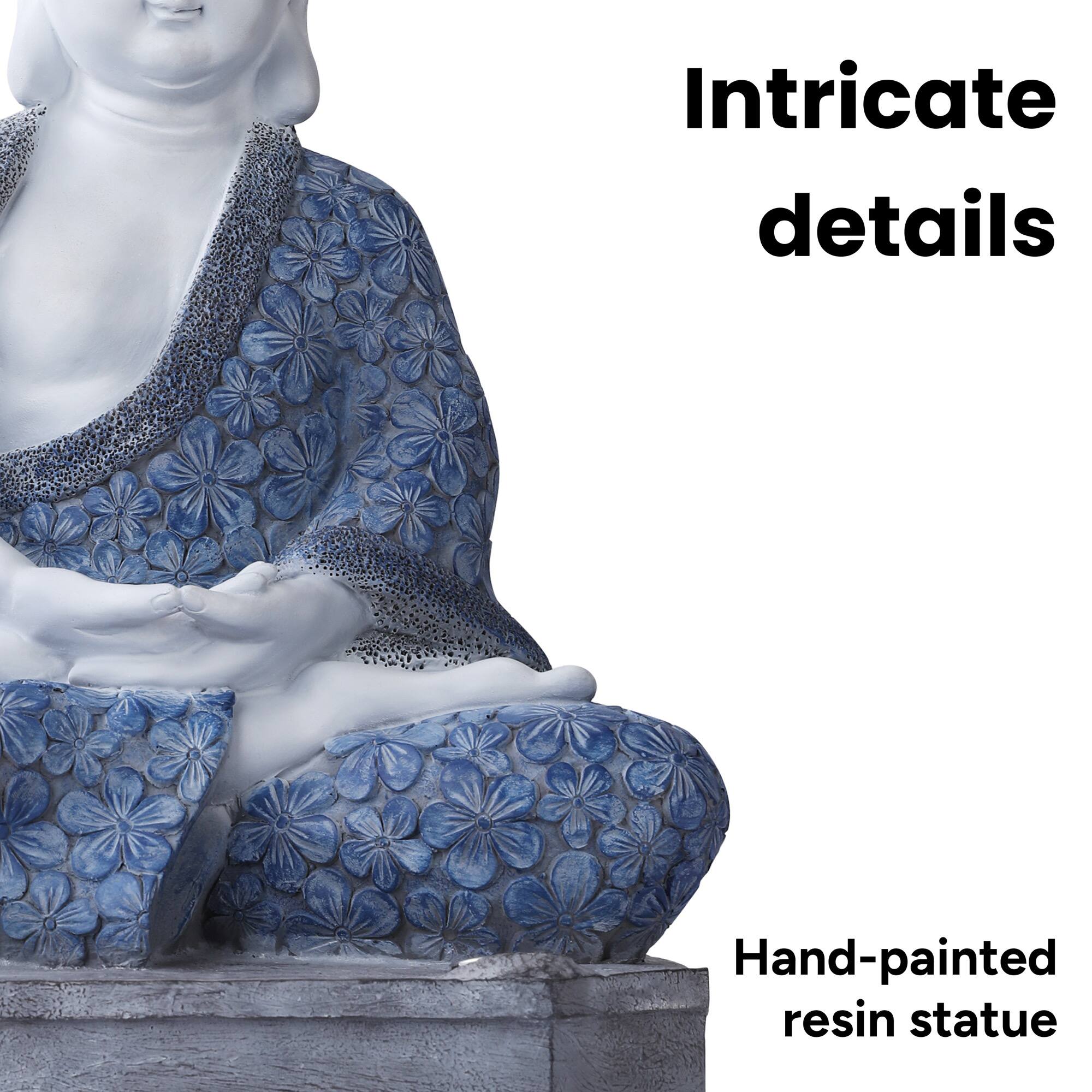 Intricate details  
Hand-painted resin statue