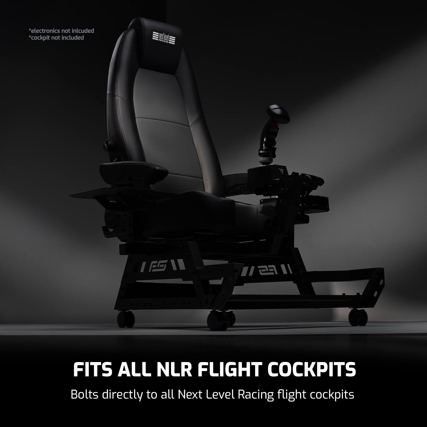 *Electronics not included  
*Cockpit not included  

FITS ALL NLR FLIGHT COCKPITS  
Bolts directly to all Next Level Racing flight cockpits