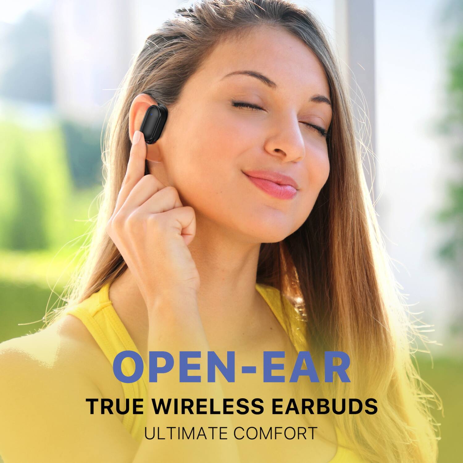 Alt View 1. Echelon - echelon RoundSound Open-Ear True Wireless Earbuds - Black - Black.