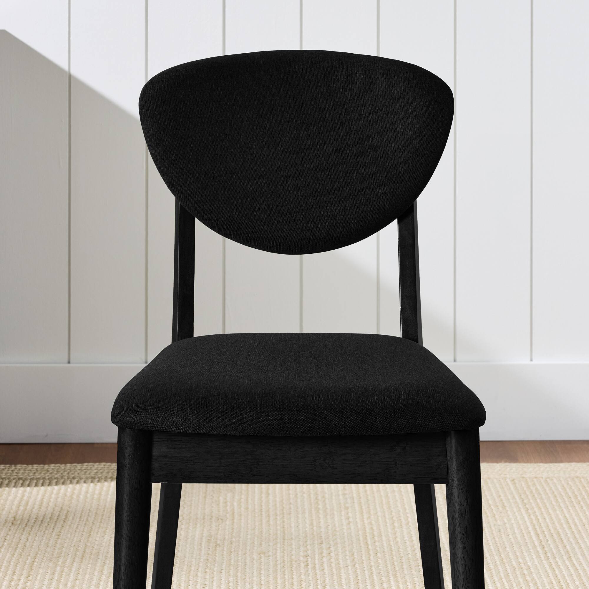 Alt View 2. Best Choice Products - Best Choice Products 2-Piece Mid-Century Modern Wood & Upholstered Dining Chair Set - Black / Black - Black & Black.