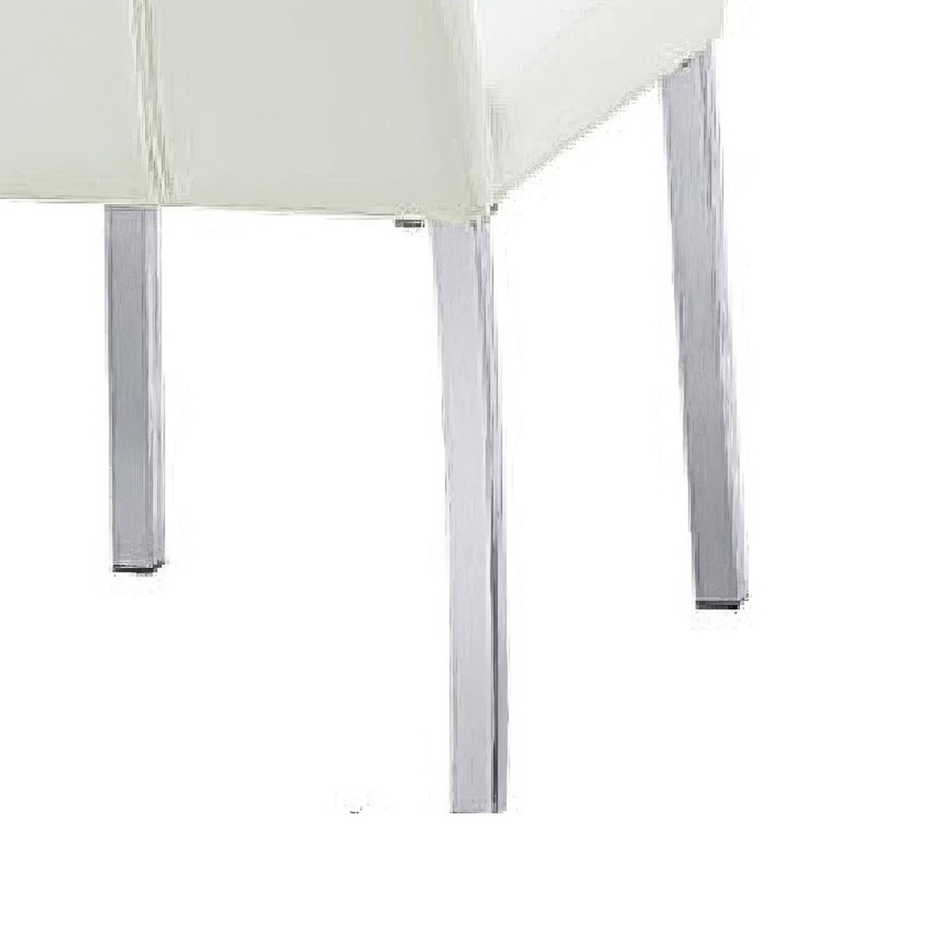 Left. Manhattan Lane - Hols Parson Dining Side Chair Set of 2,  Fabric,  Steel - Silver, White.