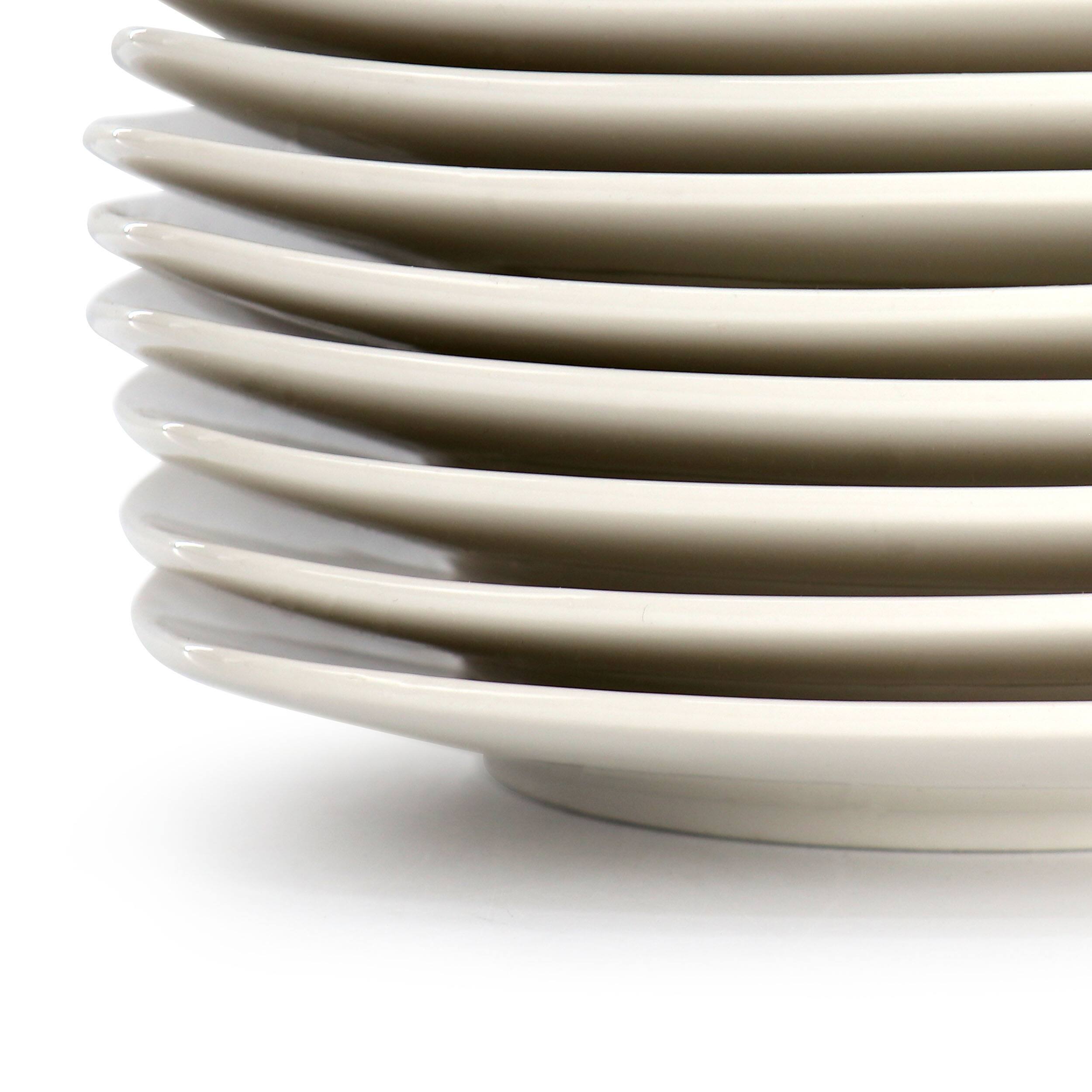 Alt View 3. Gibson - Gibson Home Zen Buffetware 8 Piece 7in Stoneware Dessert Plate Set in White - White.