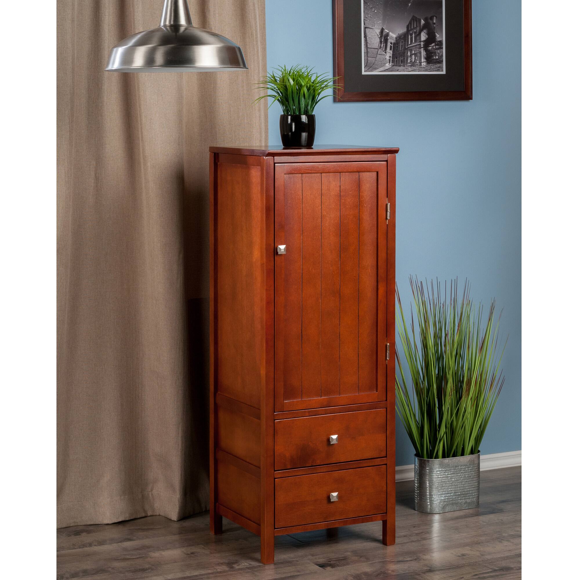 Alt View 6. Winsome Wood - Brooke Jelly 2-Drawer Cupboard - Walnut.