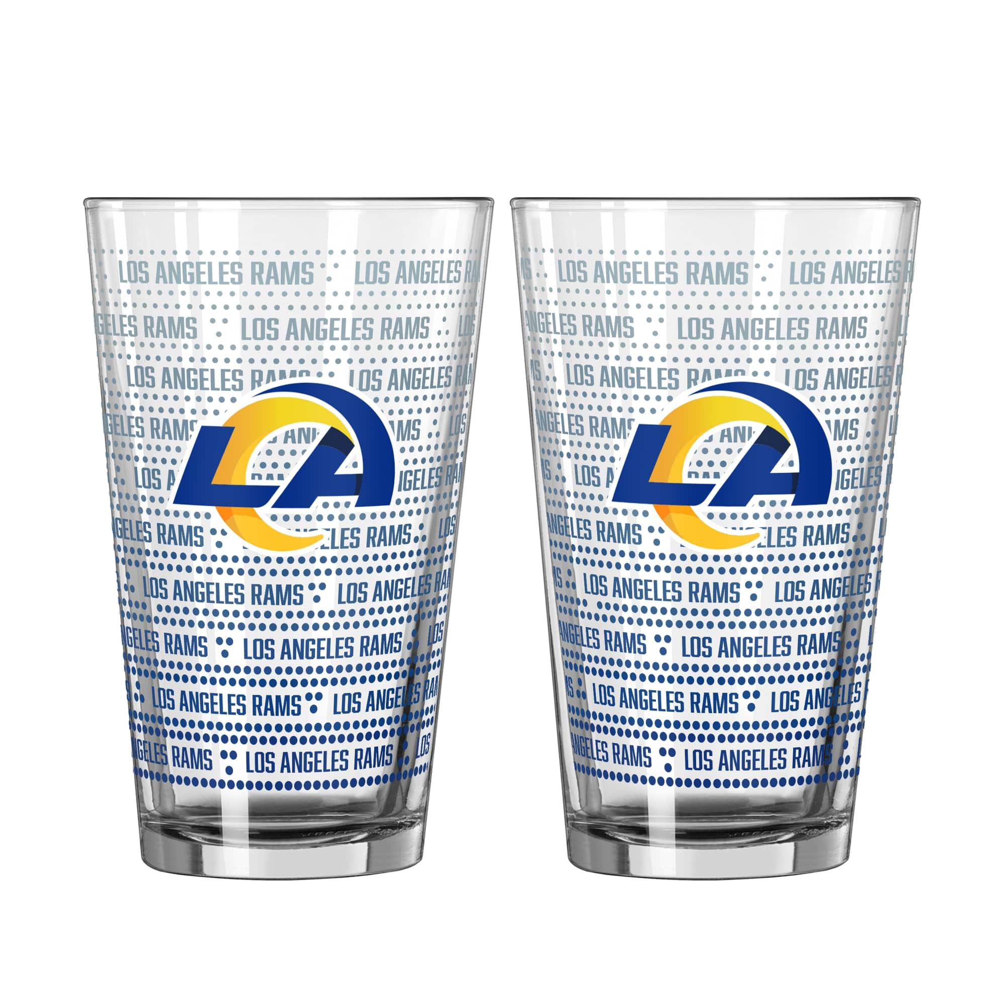 Logo Brands - Los Angeles Rams Two-Pack Chant Fade 16oz. Pint Glass Set - Multicolor