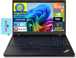 Lenovo - ThinkPad P15v Gen 3 Laptop 15.6 FHD (AMD Ryzen 7 PRO 6850H, 16GB DDR5, 1TB PCIe SSD, Win 10 Pro) w/USB Hub - Black