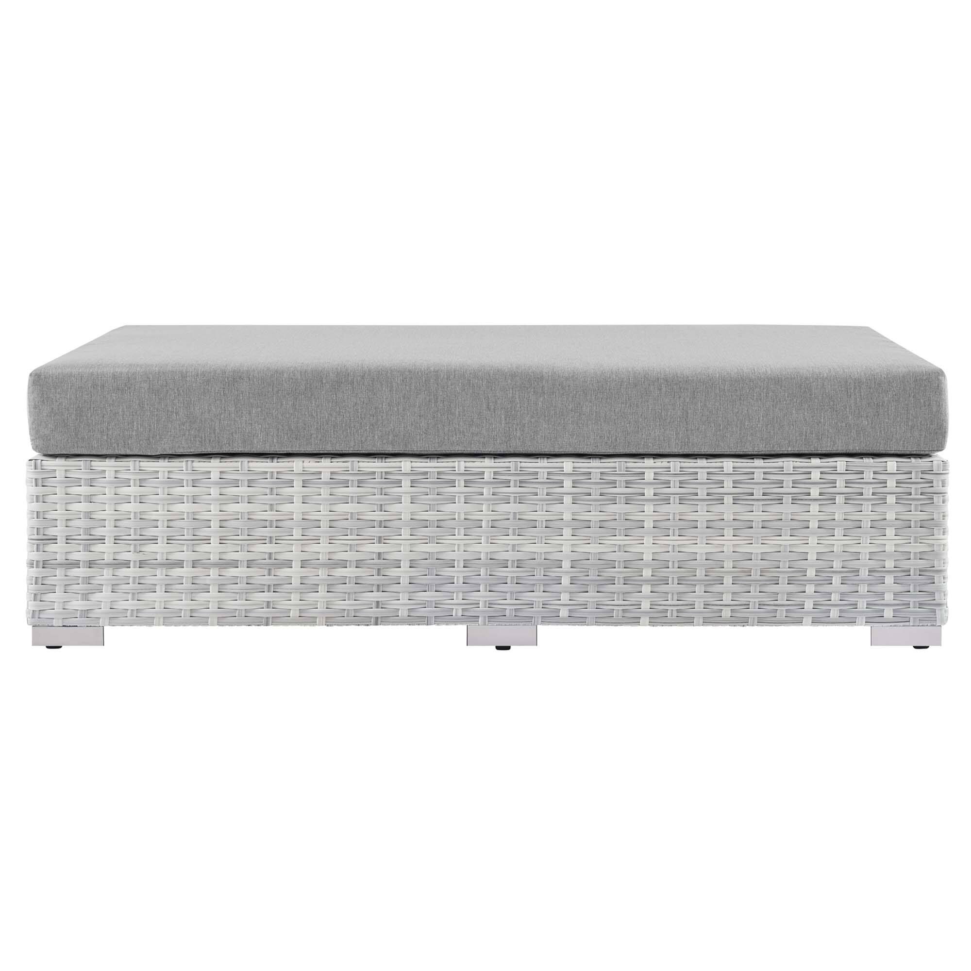 Alt View 2. Modway - Convene Outdoor Patio Rectangular Ottoman by Modway - Light Gray Gray.