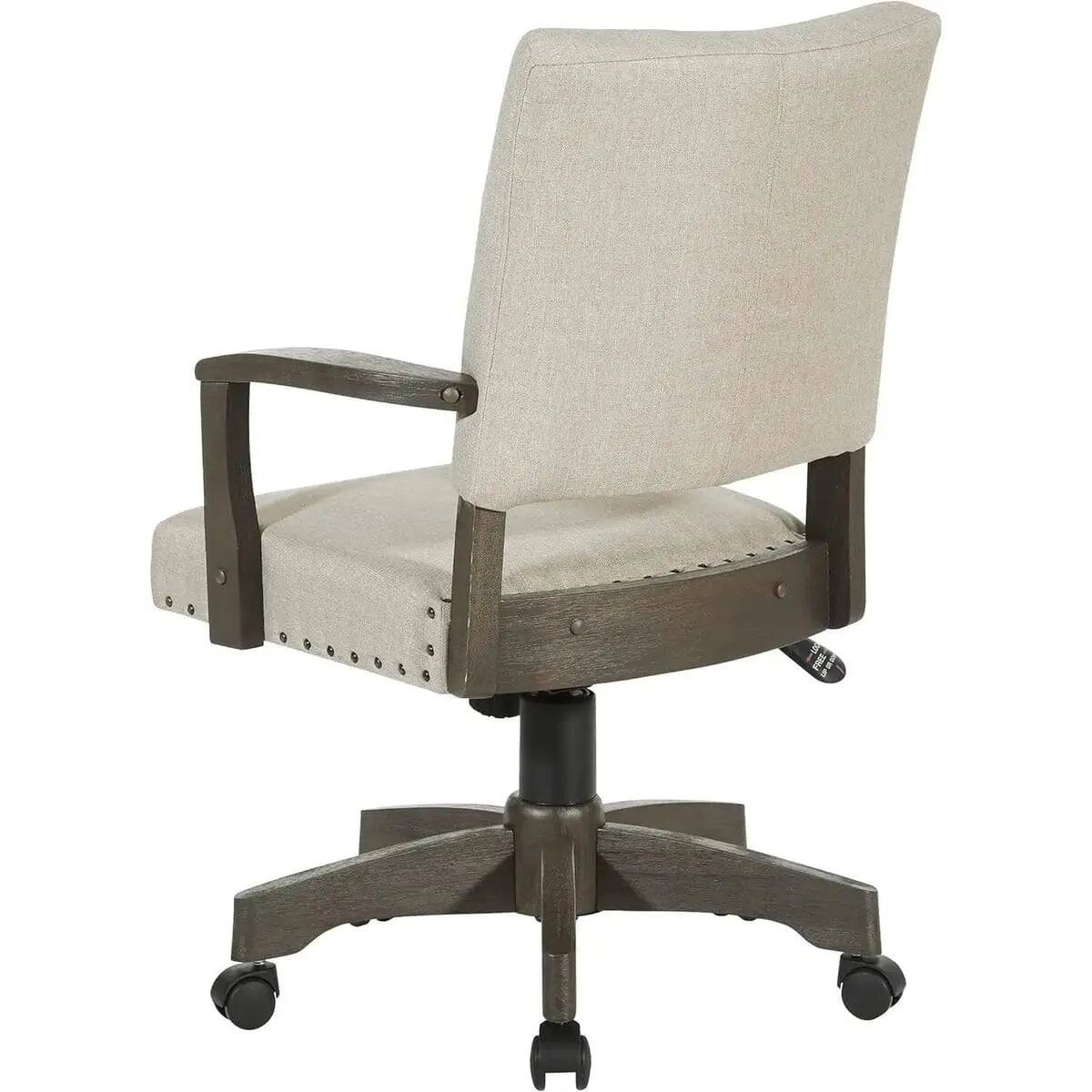 Alt View 3. Office Star Products - Santina Deluxe Cushioned Banker's Chair for Elegant Home Office - Beige.