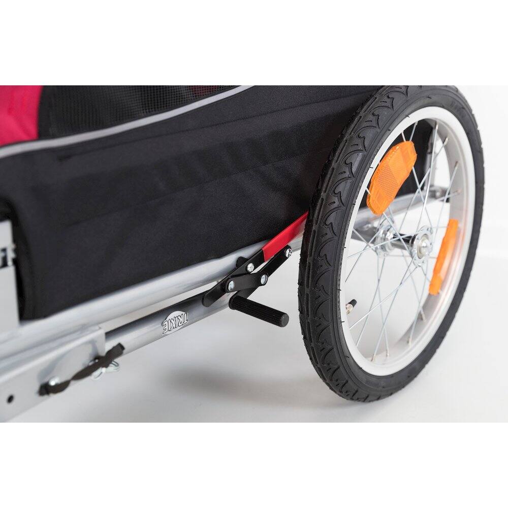 Back. TRIXIE - Conversion Kit for 2-in-1 Bicycle Trailer - Silver/Black.